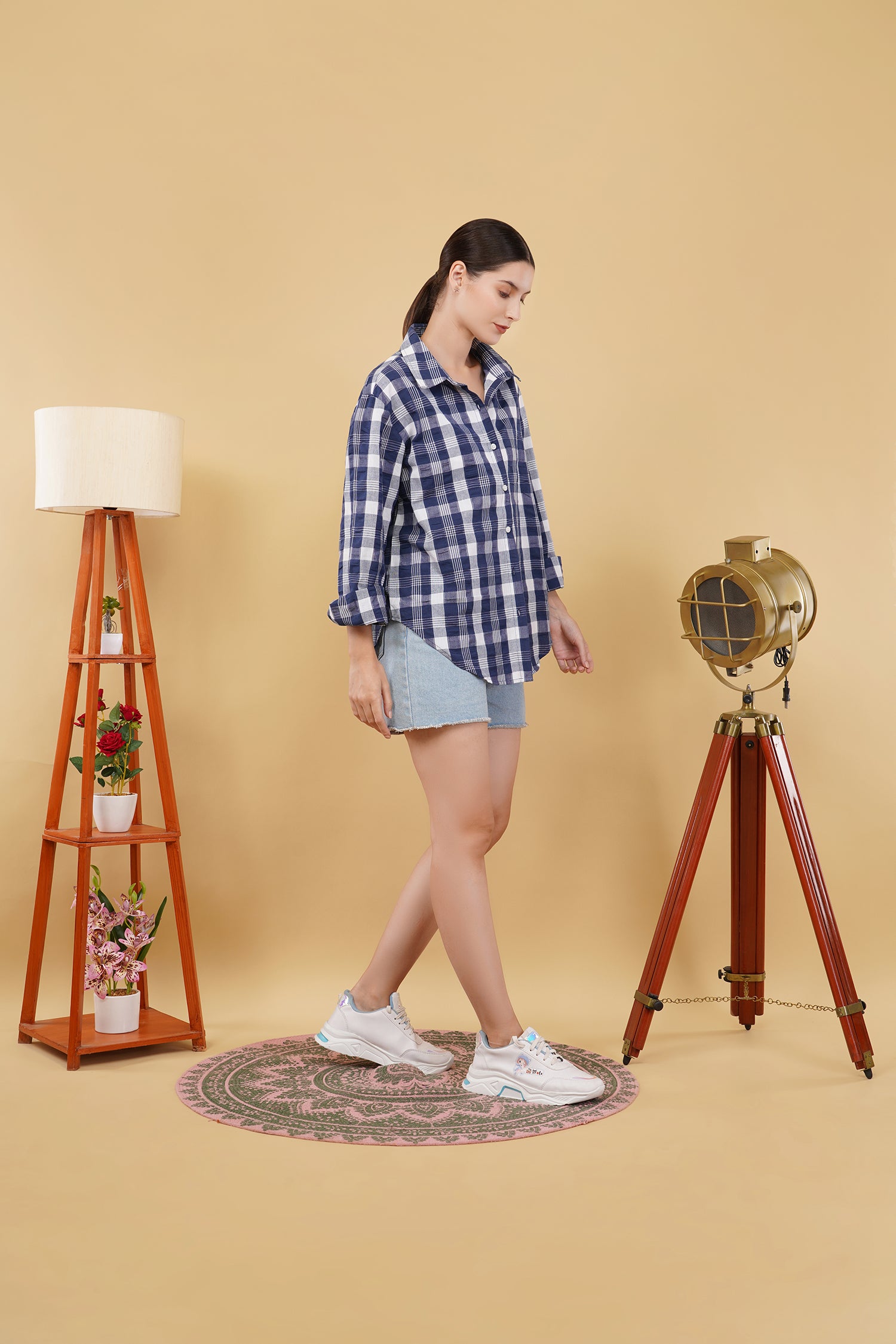 Blue Check Oversized Shirt