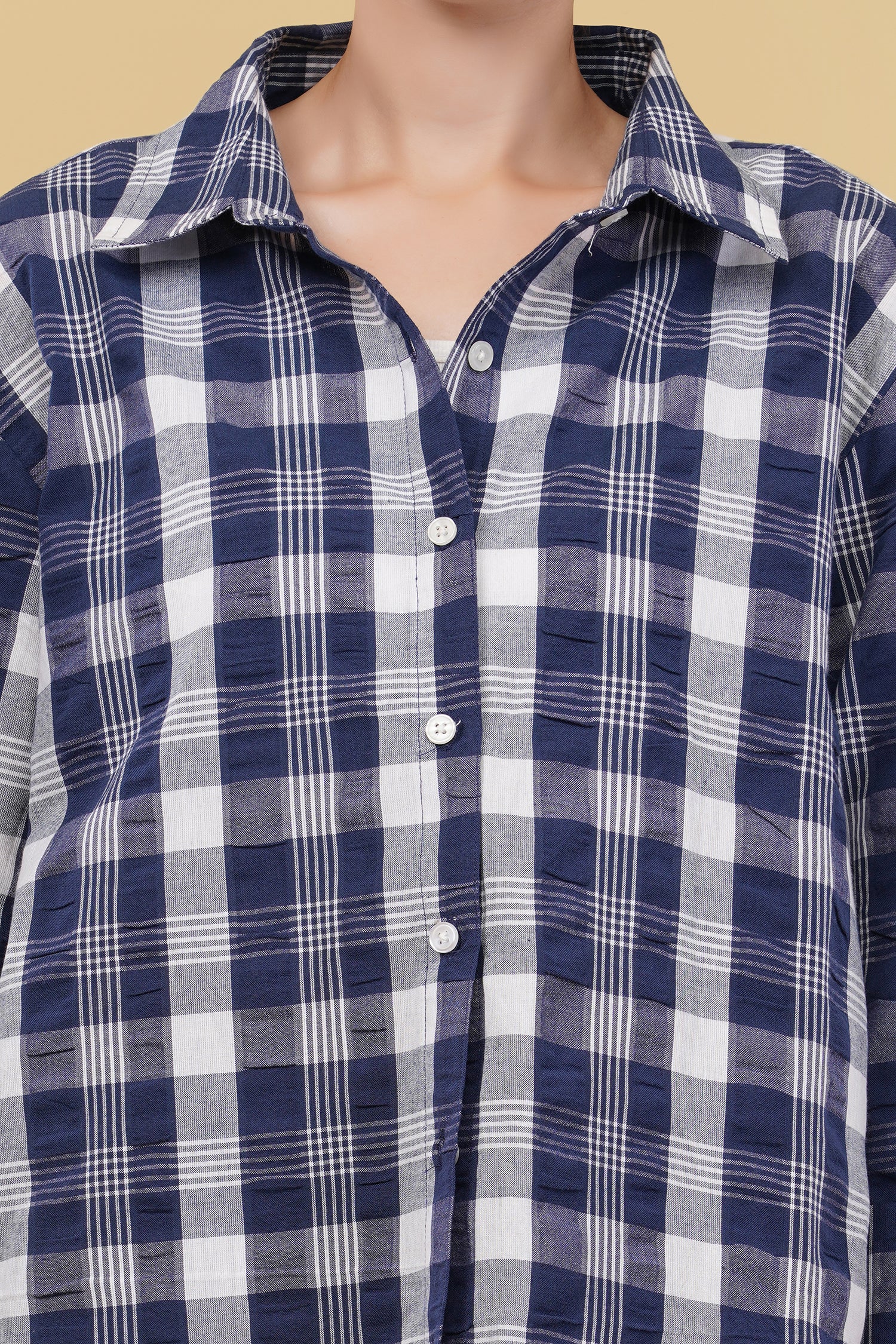 Blue Check Oversized Shirt