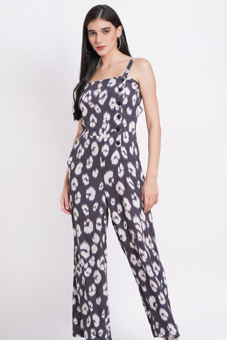 Grey Blue tie & die Jumpsuit