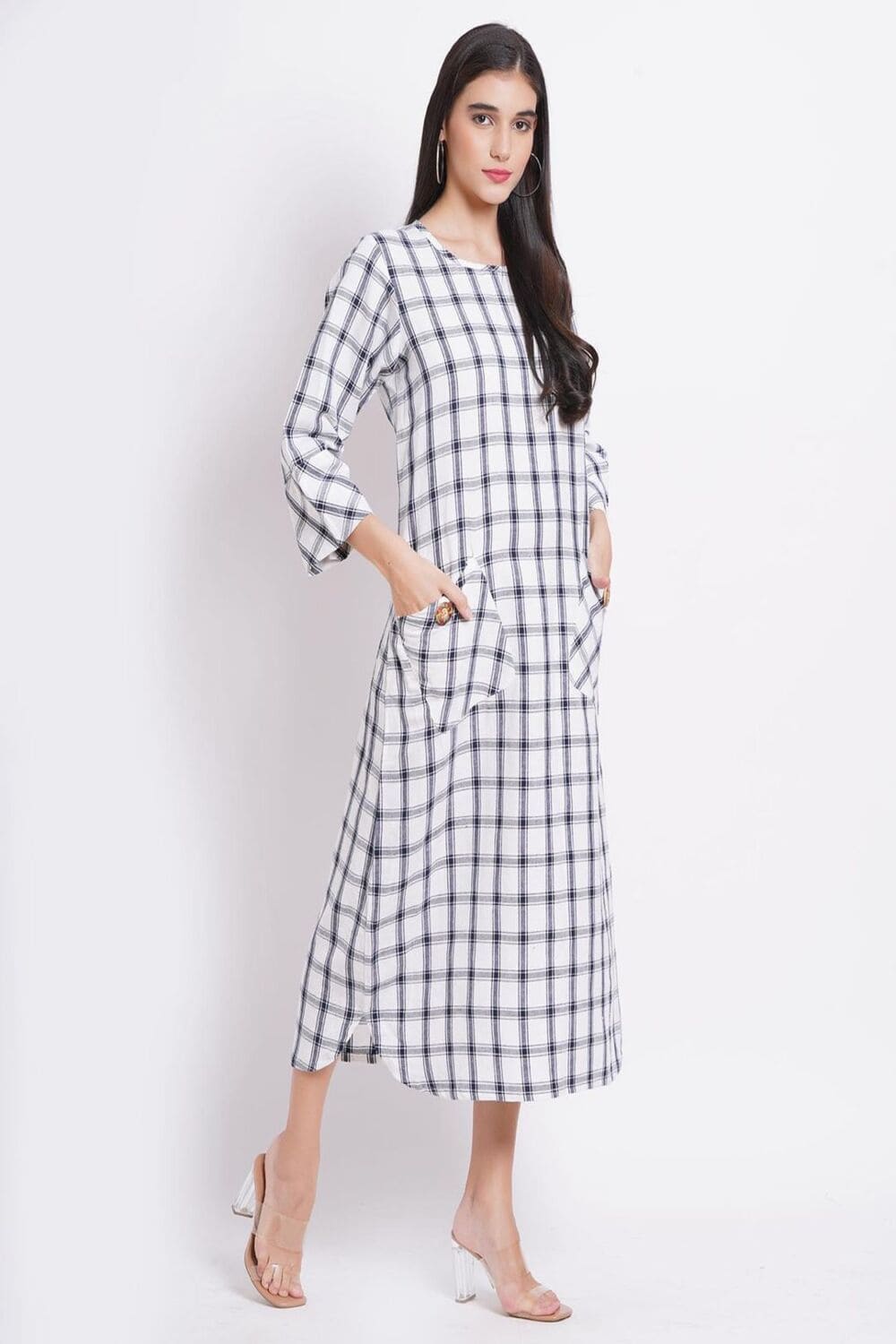 Stripes White Long Dress