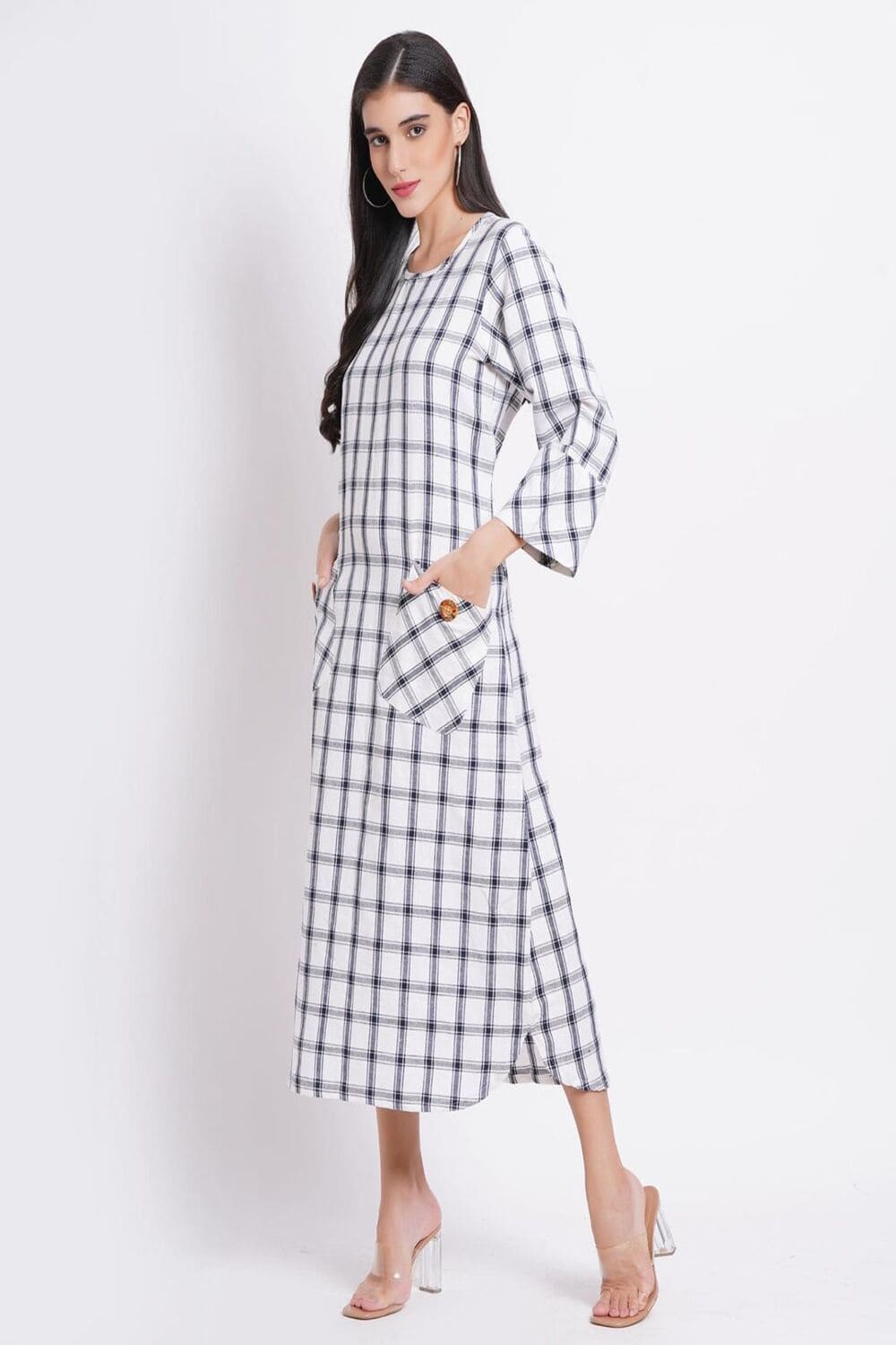 Stripes White Long Dress