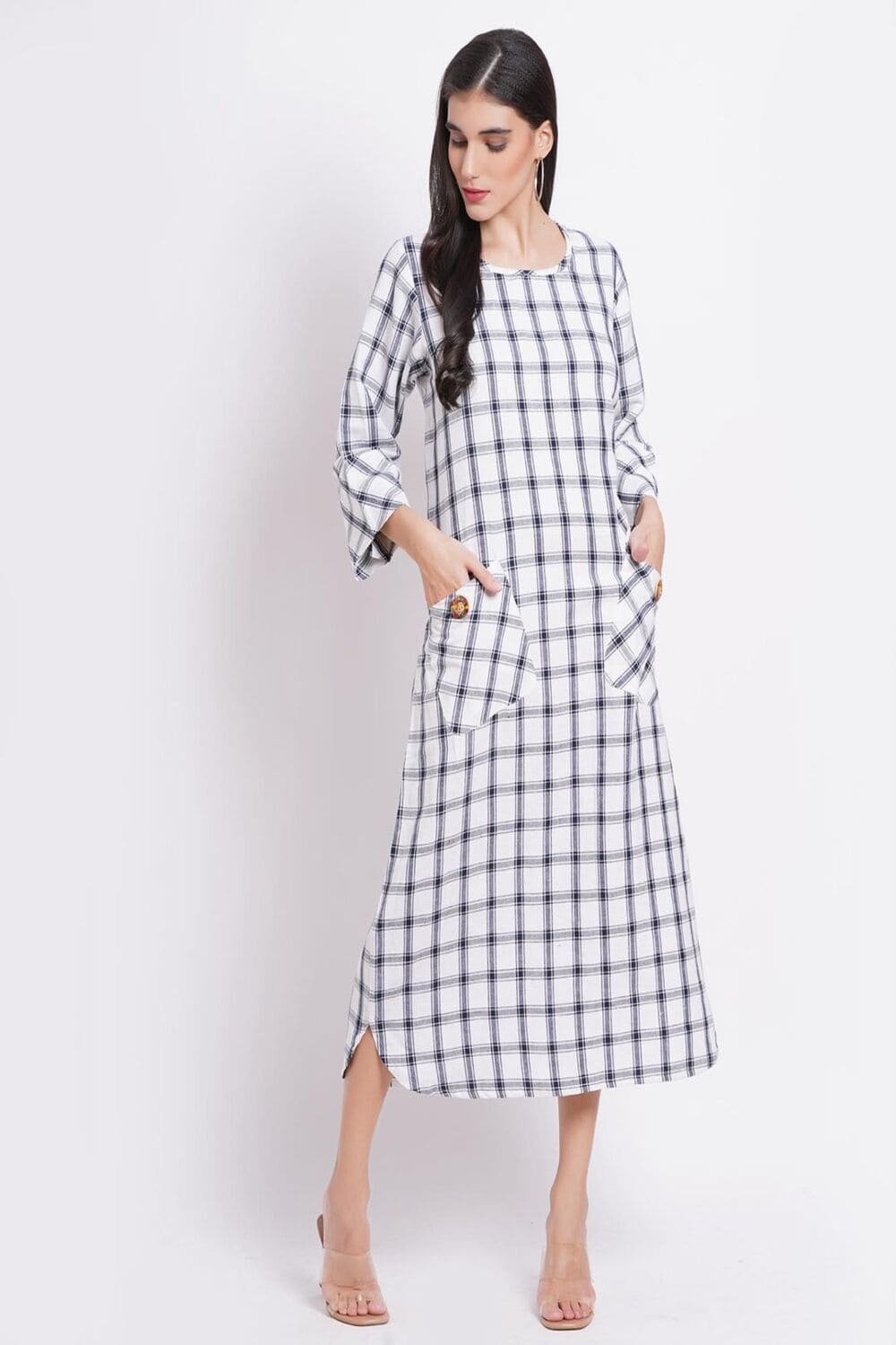 Stripes White Long Dress