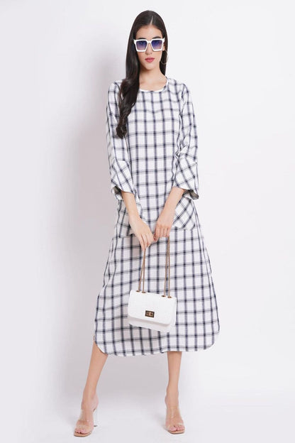 Stripes White Long Dress