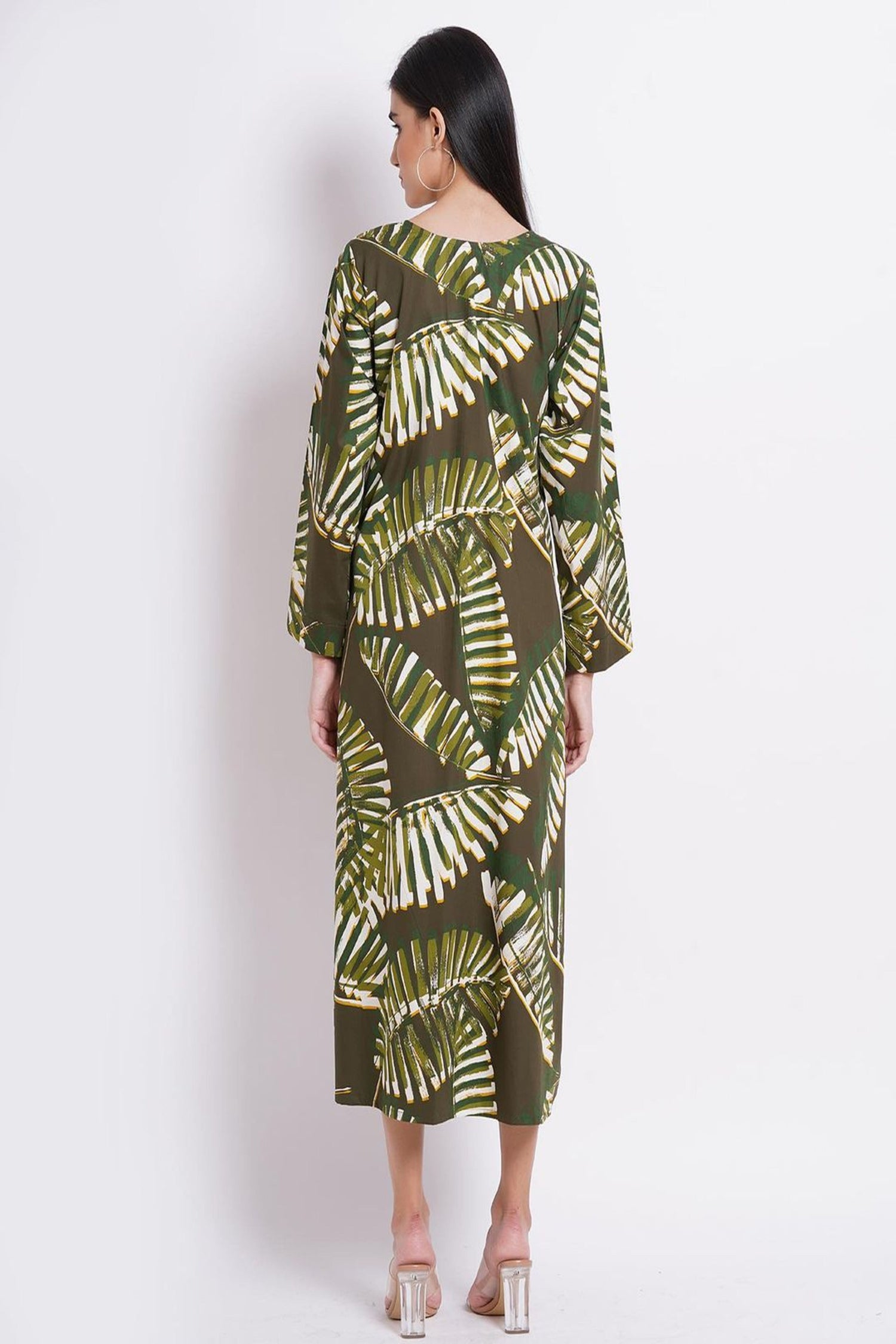 Leaf Green A-line Dress