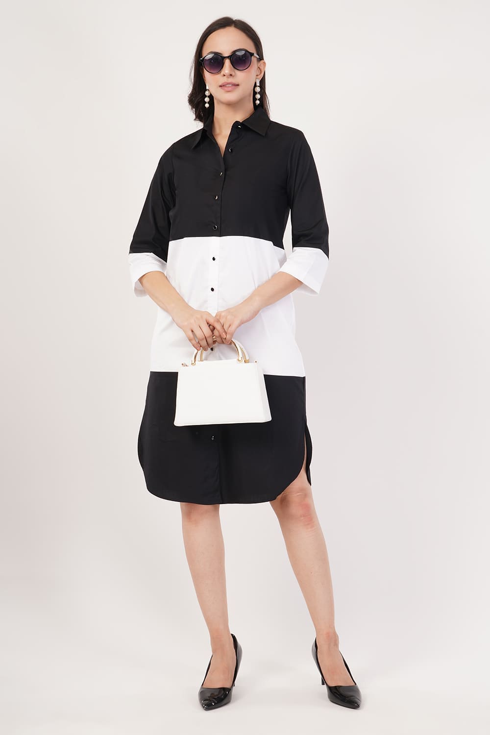 Colour Black Shirt Dress