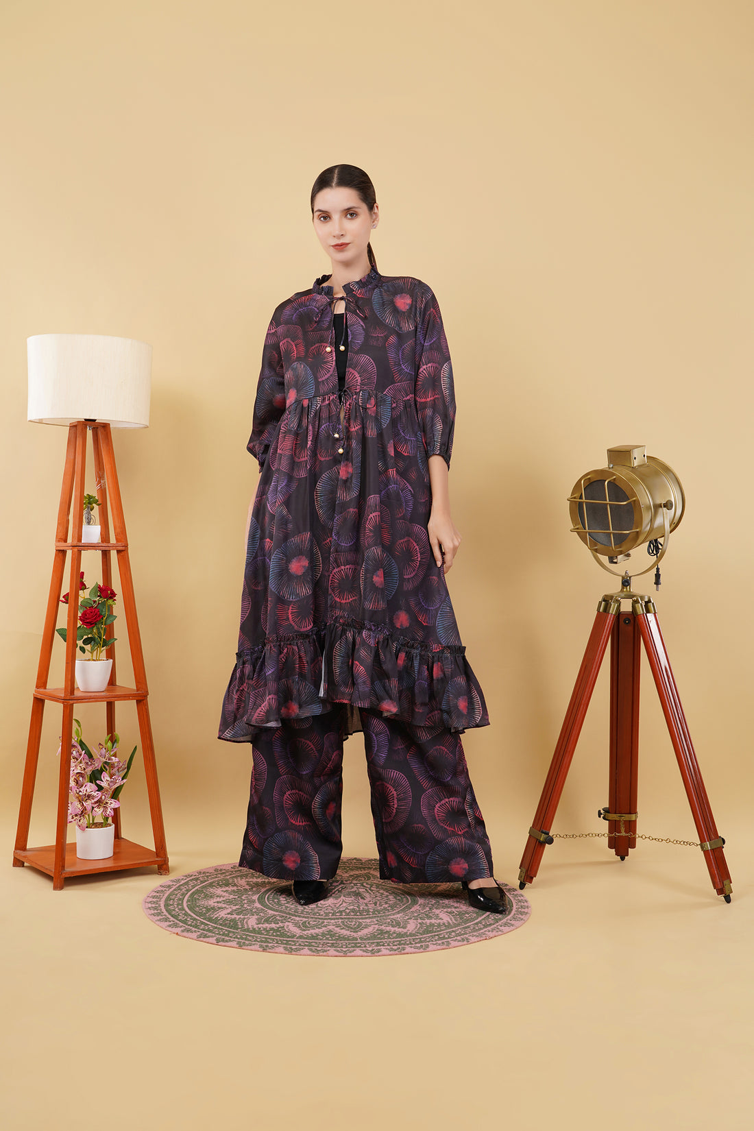 Circle Digital Print Cape Set