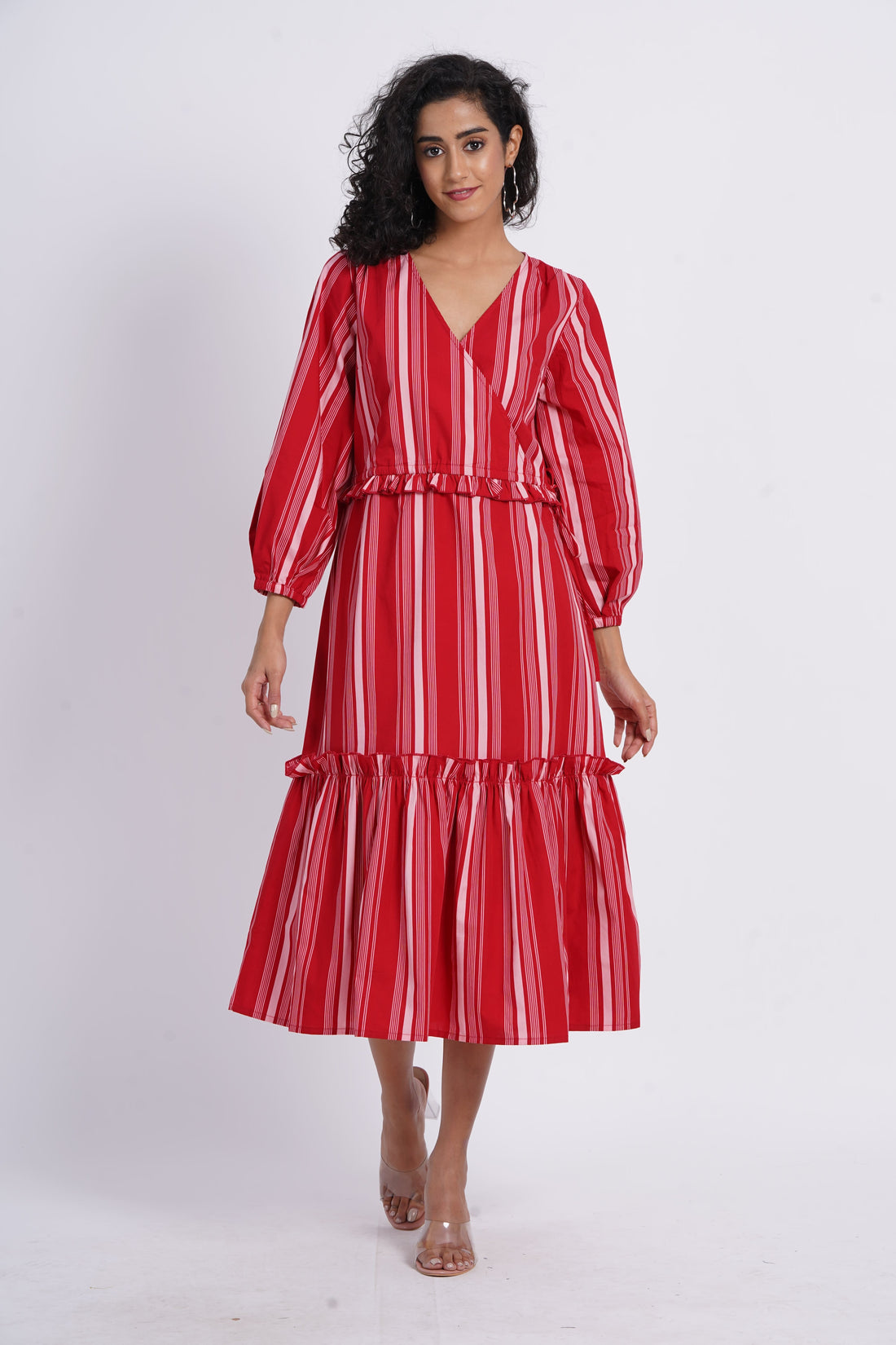 Stripes Red Tier Dress