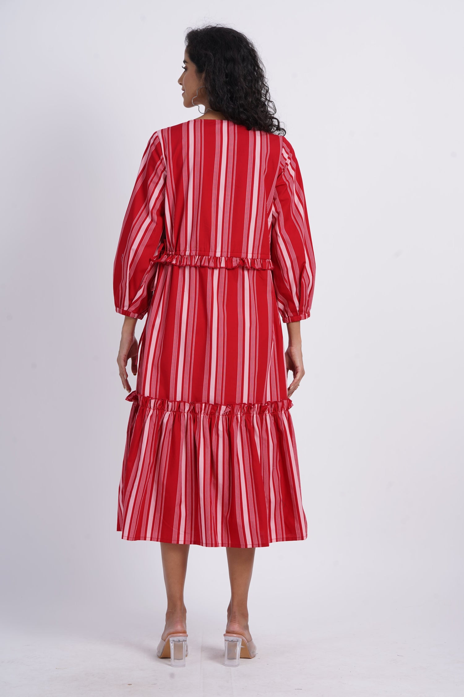 Stripes Red Tier Dress