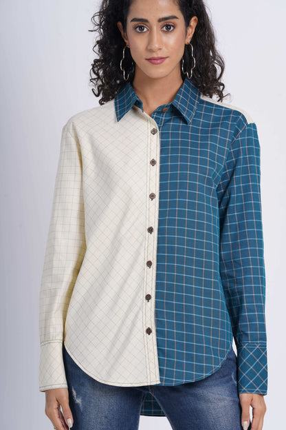 Colour Block Check Shirt