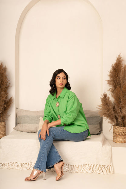 Parrot Green Oversize Shirt