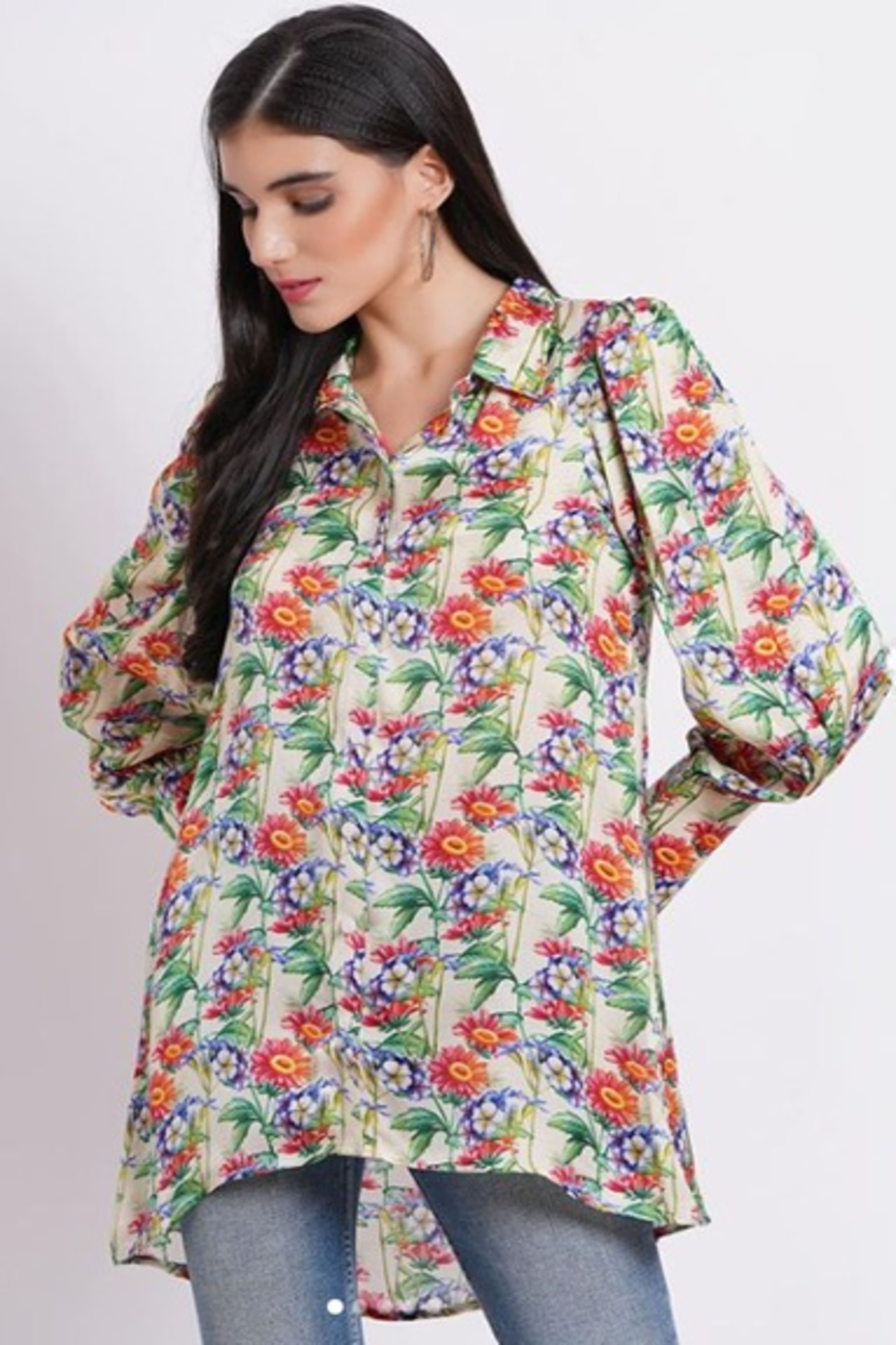 Flower Print Multi Color Shirt